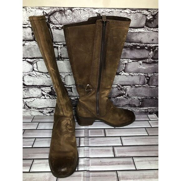 Teva Brown Leather Foxy Side Zip Tall Riding Boots Women Sz 5.5US/36.5EU 1013675 - Picture 6 of 16